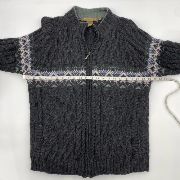 Inis Crafts Gray Full Zip made in Ireland sweater size L - Picture 13 of 13
